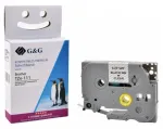 G&G &uuml;hilduv sildilint Brother TZe-111 jaoks &ndash; l&auml;bipaistev musta tr&uuml;kiga, 6mm x 8m, lamineeritud PET