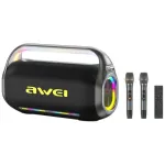 AWEI KT20 Kaasaskantav Juhtmevaba K&otilde;lar 400W Bluetooth 5.3 Karaoke Komplektiga Must