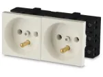 JAVEL Double 2M Electrical Socket White 16A 250V Flush-Mounted
