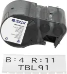 BRADY M5C-1500-422 Pidev siltide kassett BMP51/BMP53/M511 jaoks - iselamineeriv vin&uuml;&uuml;l, 25,4 mm x 6,4 m, valge/l&auml;bipaistev