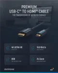 Clicktronic Casual USB-C - HDMI adapterkaabel, 1 m, 4K Ultra HD 60 Hz, must 44928