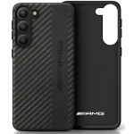 Mercedes-AMG AMHCS23SBLSCA Carbon Stripe & Embossed k&otilde;vakate Samsung Galaxy S23 (S911) jaoks, must