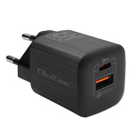 QOLTEC 50764 sise-vahelduvvoolu kiirlaadija USB-C 35W PD 3.0 + USB-A, 5&ndash;20V, C-t&uuml;&uuml;pi europistik