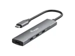 Equip 128963 USB-C 4-pordiline USB 3.2 Gen 1 (3.1 Gen 1) jaotur, 4x USB-C, 5 Gbit/s, alumiinium, ilma toiteadapterita, must/h&otilde;bedane