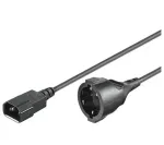 Microconnect PE130100 toitekaabel must 1 m C14 pistik