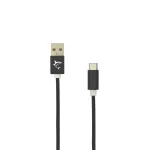 White Shark Adder USB-A&ndash;USB-C kaabel, 2 m, punutud, must