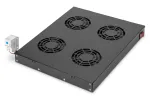 Digitus DN-19 FAN-4-HO-SW 19-tolline katuse ventilatsiooniplokk, 4 ventilaatorit, termostaat, must