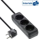 InLine pistikupesade jagaja InLine 3-suunaline maanduskontaktiga CEE 7/3 must 5m