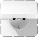 JUNG CD 1520 BF KI KL WW SCHUKO pistikupesa klapiga, 16 A 250 V, alpivalge