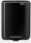 Brabantia pedaaliga pr&uuml;gikast Bo 7 L matt must (237867)