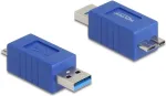 DeLOCK 67214 kaabli soovahetaja USB Type-A USB Micro-B sinine