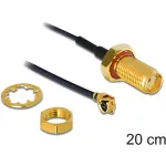 DeLOCK 88747 antennikaabel, SMA pesa paneelpaigalduseks &ndash; MHF/U.FL-LP-068 (I-PEX) pistik, 0,2 m, pritsmekindel, must