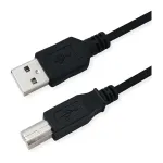 ROLINE RM USB 2.0 kaabel, t&uuml;&uuml;p A-B, must, 0,8 m