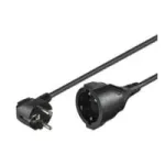 Wentronic goobay - pikendusjuhe - toide CEE 7/7 (M) nurgeline CEE 7/4 (W) - AC 250 V - 10 A - 5,0 m - Must (93094)