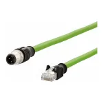 METZ CONNECT - v&otilde;rgukaabel - M12 (4-kontaktiline) (S) RJ-45-le (M) - 5,0 m - 6,5 mm - SF/FTP - CAT 5e - halogeenivaba, takerdumisvastane, keerutatud soontega, ketikaitsega, D-kodeeringuga - roheline (142M1D15050)