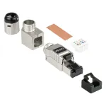 RJ45-pistik Cat. 6A, t&ouml;&ouml;riistavaba / paigaldatav kohapeal, STP varjestatud, metallist, 5 suunda, Good (GC-N0165)