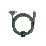 USB-C to USB-C / Lightning kaabel Native Union Belt kaabel Duo, 1.5 m, Roheline