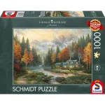 Schmidt Thomas Kinkade Studios Autumn Evening at the Lake 1000 Piece Jigsaw Puzzle