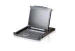 ATEN CL1000M-ATA LCD KVM-konsool 17", 1U 19" r&auml;kki, PS/2-USB, VGA, US klaviatuur, must