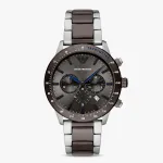 Armani meeste Luigi kronograaf musta sihverplaadi ja nahkrihmaga k&auml;ekell AR11391 (43mm)