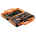 NEO TOOLS 69-osaline kruvikeeraja otsikute komplekt p&ouml;&ouml;rdk&auml;epidemega, S2 terasest otsikud, 1/4 inch kuuskant, Phillips, Pozi, pilu, Torx, kuuskant, ruut, mutriv&otilde;ti, Tri-Wing, Torq-Set, magnetiline hoidik, hoiukarp
