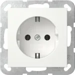 Gira 418027 SCHUKO SRK System 55 pistikupesa sisu, puhtvalge l&auml;ikiv
