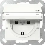 Gira 455703 SCHUKO pistikupesa klapiga, puhtvalge l&auml;ikiv, System 55