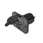 IWH USB kahekordne s&uuml;vispaigaldusega pesa 12/24V 2.1A 2x USB-A must 019006