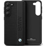 BMW BMHCS23M22RDPK Leather Textured & Stripe k&otilde;vakate Samsung Galaxy S23+ (S916) jaoks, must