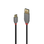 Lindy 3m USB 2.0 t&uuml;&uuml;p A-C kaabel, Anthra Line