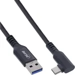 InLine USB 3.2 Gen.1 kaabel, USB-C pistik nurga all - USB-A pistik VR-i jaoks, must, 5m