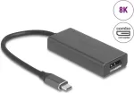 DELOCK 64316 videokaabli adapter USB USB-C -> HDMI + DisplayPort, 0,15 m, alumiinium, hall