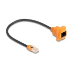 DeLOCK v&otilde;rgukaabel 90804 0,3 m Cat5e U/UTP RJ-45 Must Oranž