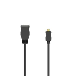 Hama 00205168 kiire HDMI adapterkaabel, Micro HDMI (D-t&uuml;&uuml;p) pistik &ndash; HDMI (A-t&uuml;&uuml;p) pesa, 0,1 m, varjestatud, 1080p, must