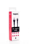 SEEK TOTI USB-A &ndash; USB-C punutud kaabel 2m 3A must