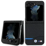 BMW M Collection Leather Carbon Back Cover for Samsung Galaxy Z Flip5 - Black