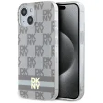 DKNY DKHMP15SHCPTSE K&otilde;va &uuml;mbris Apple iPhone 15 / 14 / 13 6,1 inch beež ruuduline mono muster ja triibud MagSafe