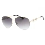 GUESS Women's Butterfly Cat Eye Sunglasses GF6171-32B Shiny Black Smoke Gradient 60 mm