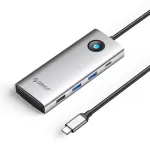 ORICO PW11 USB-C 8-in-1 dokkimisjaam, 2x USB-A 3.0, 1x USB-A 2.0, 1x USB-C 3.0, 1x USB-C PD 100W, 1x HDMI 4K 60Hz, 1x VGA 1080P 60Hz, 1x RJ45 Gigabit Ethernet, h&otilde;bedane