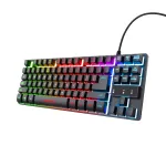 Trust GXT 833 Thado klaviatuur m&auml;ngimiseks USB Hollandi Must, H&otilde;bedane
