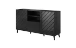 Kummut cama meble ABETO 150x42x82 cm, l&auml;ikiv must, MDF-korpus, 1 sahtel