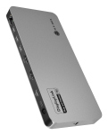ICY BOX IB-DK7402-C31 Diamond Dock 12-in-1 USB-C dokkimisjaam, 5x video v&auml;ljund, 140 W PD, DisplayLink, antratsiithall/must