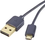 Renkforce USB 2.0 A - Micro-B p&ouml;&ouml;ratav kaabel 1 m must