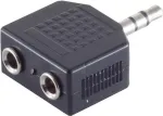 ShiverPeaks S/CONN maximum connectivity 3,5 mm stereo-jacki jaotur-adapter, 1 isane 2 emasele, nikeldatud, must (57080)