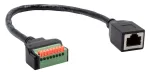 EXSYS EX-49120 RJ45 emane 8-kontaktilise klemmliistu adapterkaabel, CAT.6, 30 cm, surunupuga