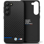 BMW BMHCS23M22NBCK Leather Carbon k&otilde;vakate Samsung Galaxy S23+ (S916) jaoks, must