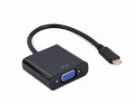 GEMBIRD USB USB-C to VGA Display Adapter, 15cm, Must