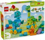 Ehituskomplekt LEGO DUPLO 10451 Dinosaurused ratastel 3-in-1 komplekt, 108 tk, vanus 3+, k&otilde;rgus 220 mm