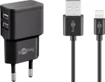 Laadimiskomplekt Indoor Goobay Dual Apple Lightning 44995