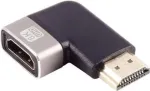 HDMI-A adapter ShiverPeaks 10-01052 90&deg; vasak nurk, metallkorpus, toetab kuni 8K